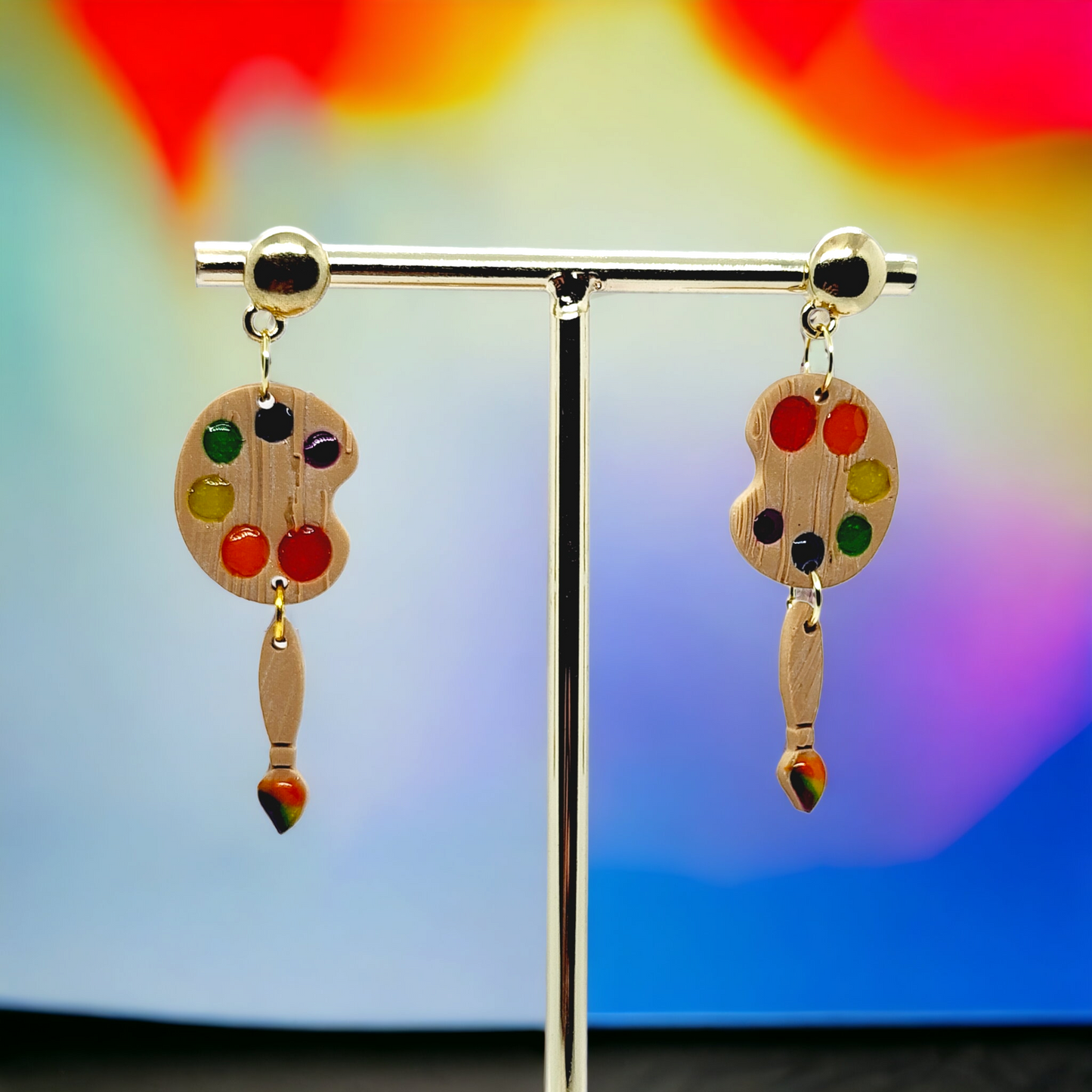 Paint palette Polymer Clay Earrings