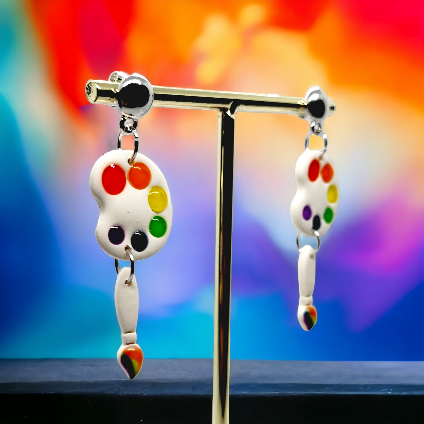 Paint palette Polymer Clay Earrings