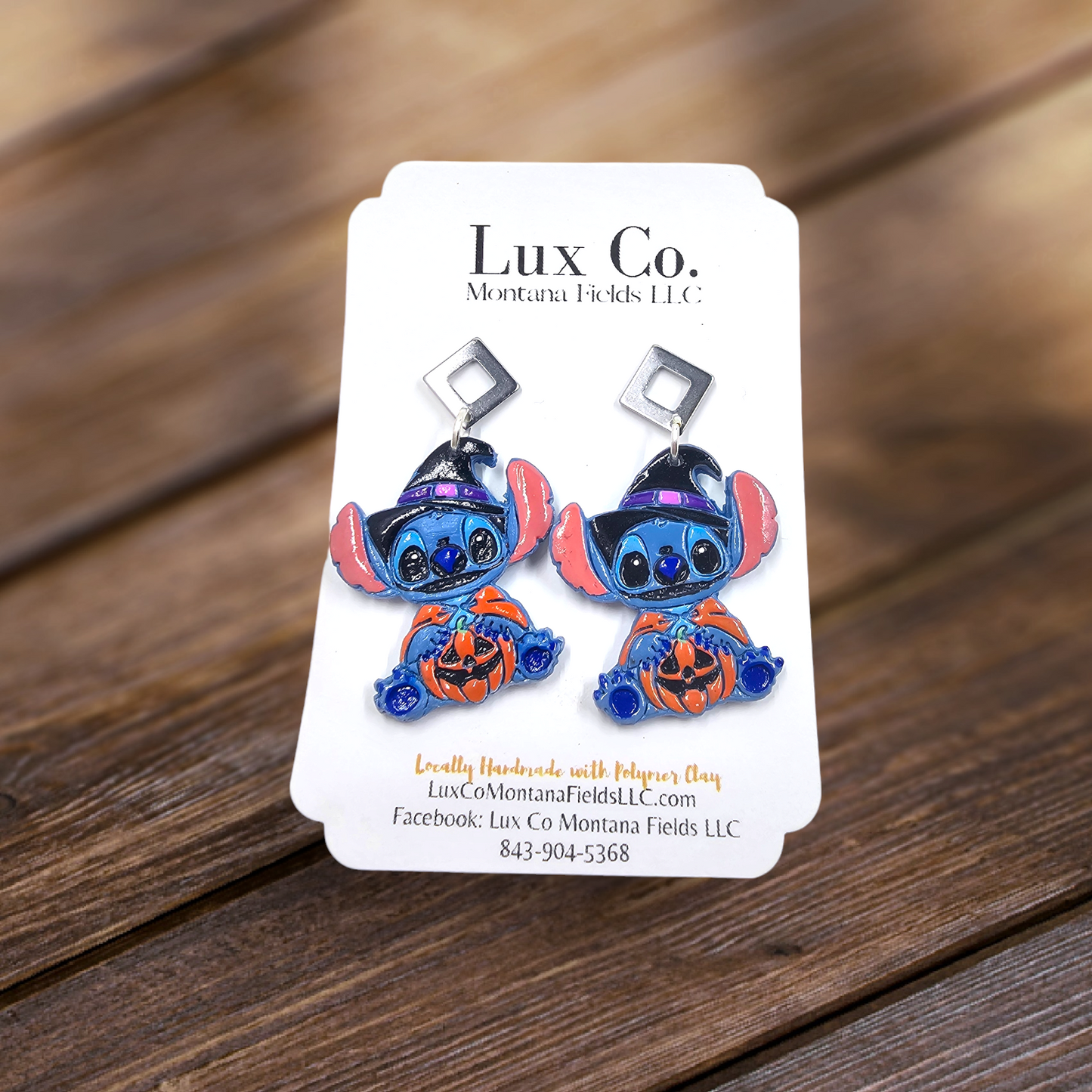 Halloween Blue Alien - Polymer Clay Earrings