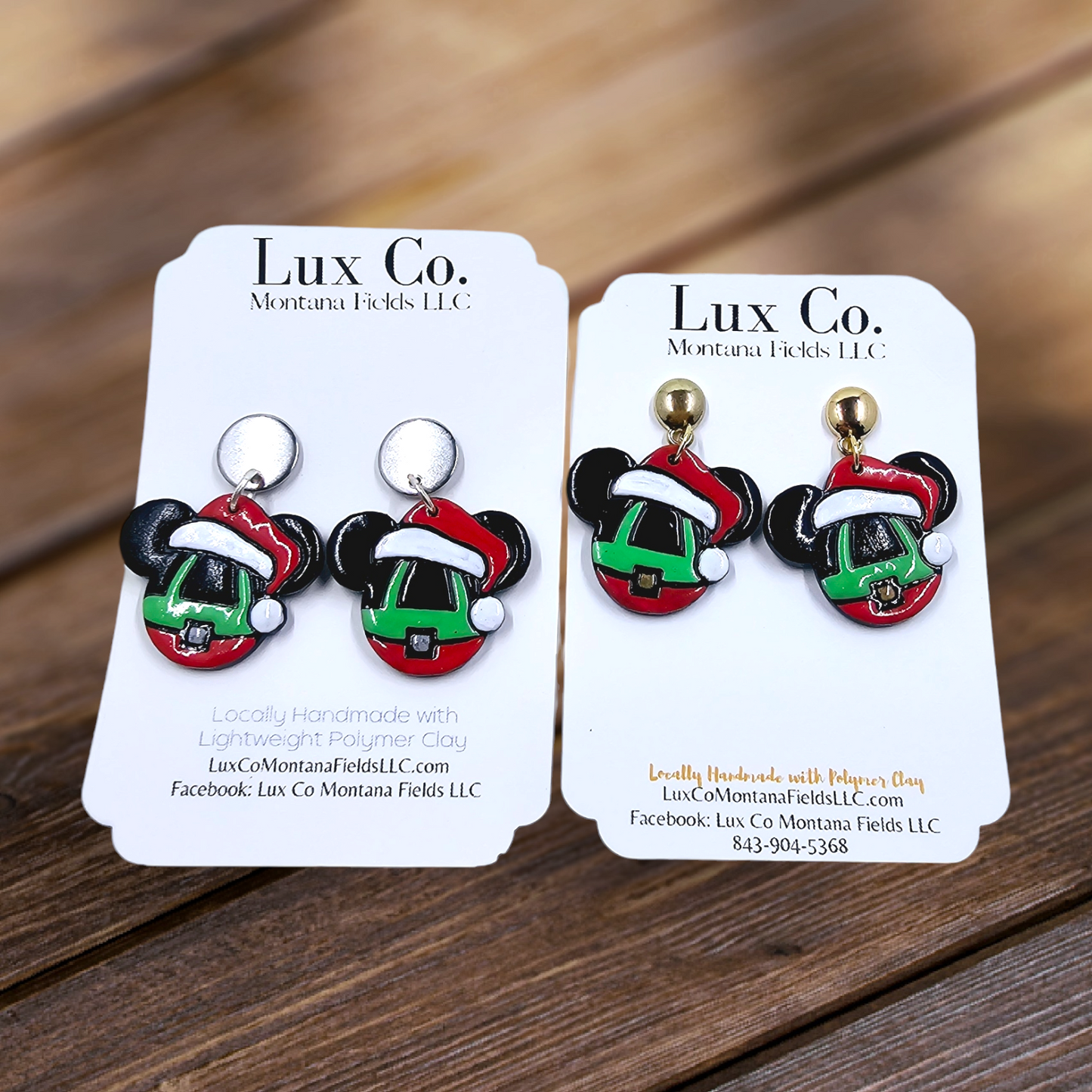 Magic Mouse in Holiday Outfit - Polymer Clay Earrings