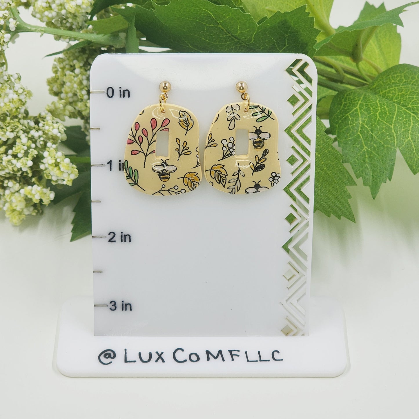 Bumble Bee Earrings polymer clay floral spring earrings