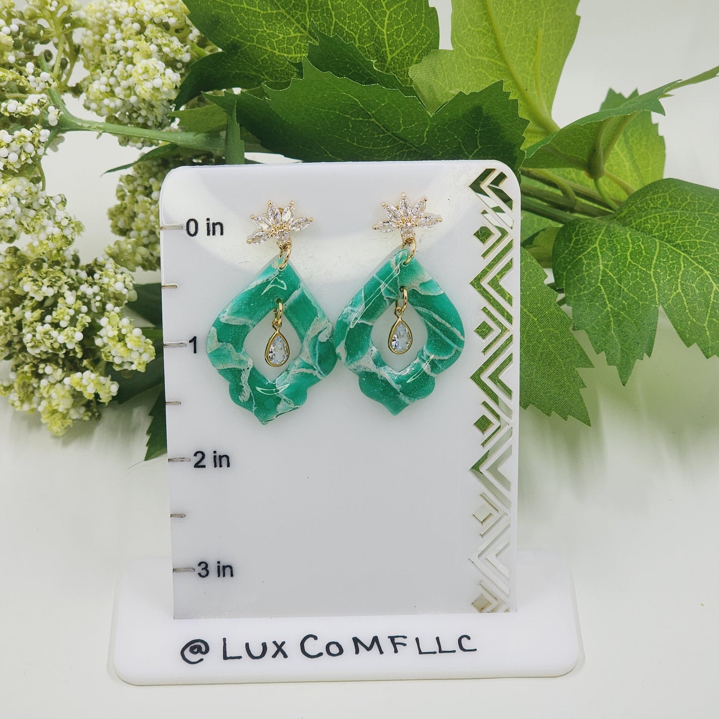 Emerald Green Earrings, Jade Color Earrings, Clay Earrings, Statement Earrings, Hypoallergenic Earrings, Artistic Clay Earrings