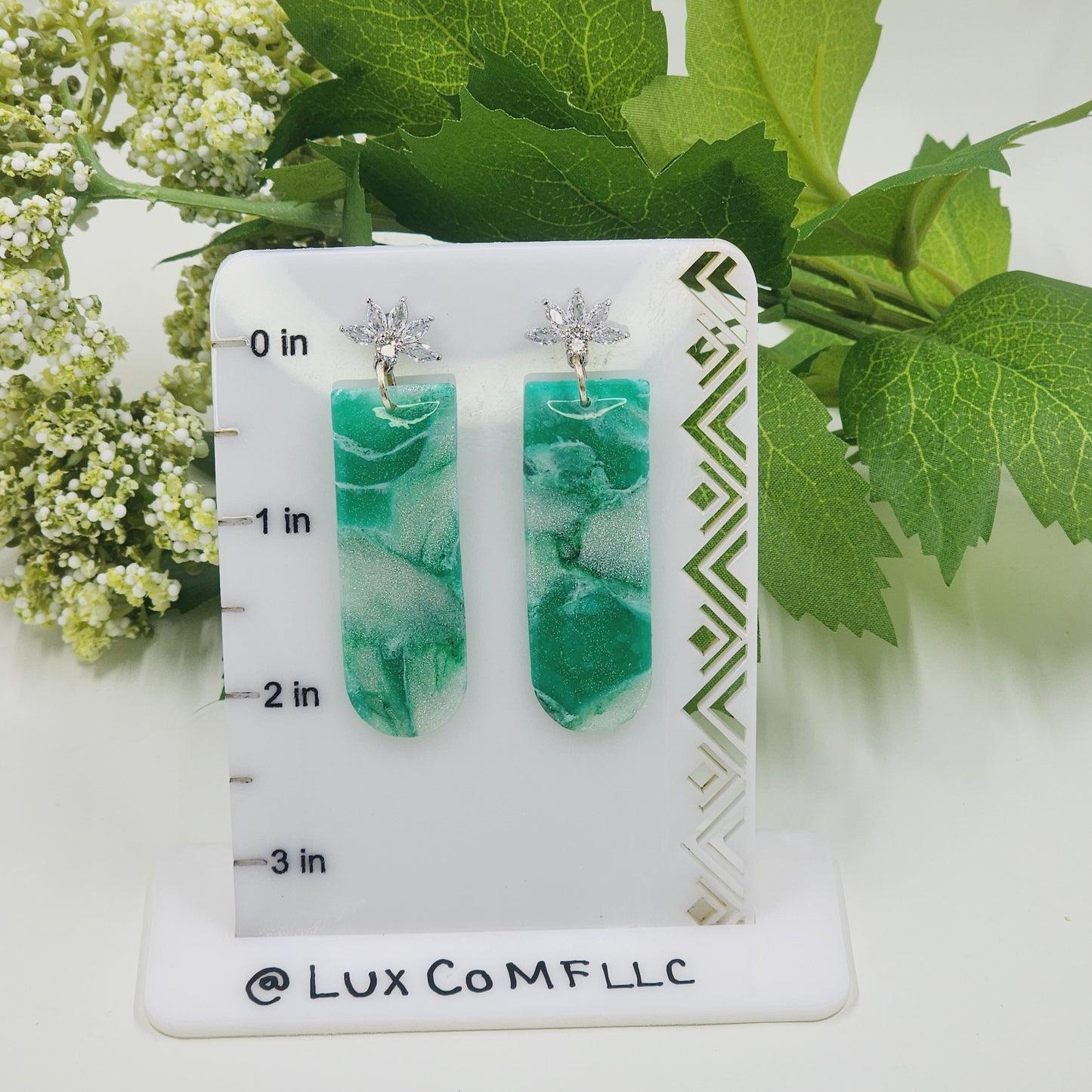Emerald Green Earrings, Jade Color Earrings, Clay Earrings, Statement Earrings, Hypoallergenic Earrings, Artistic Clay Earrings