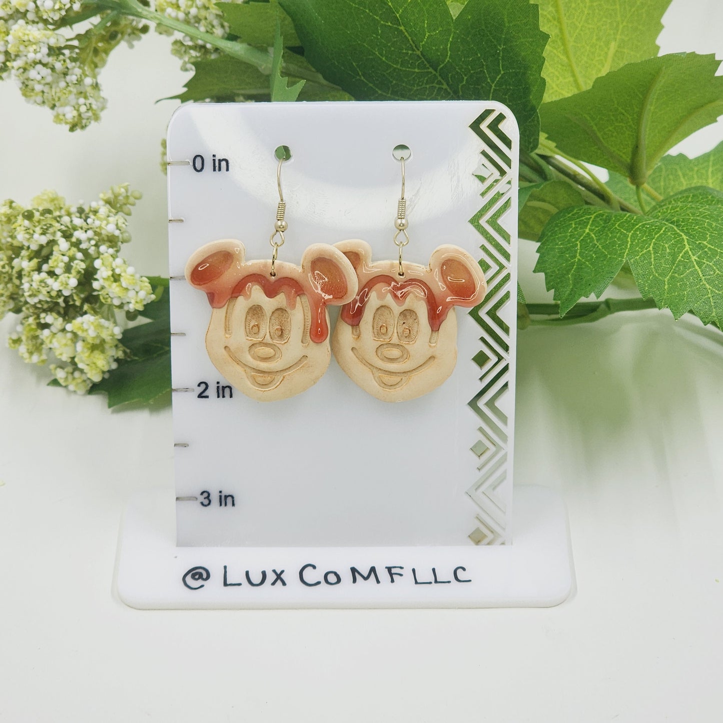 Mouse Shaped Pancake, Clay Earrings, Magic Earrings, Orlando Vacation Earrings, Pancake Earrings, Magic Park Outfit, Custom Earrings