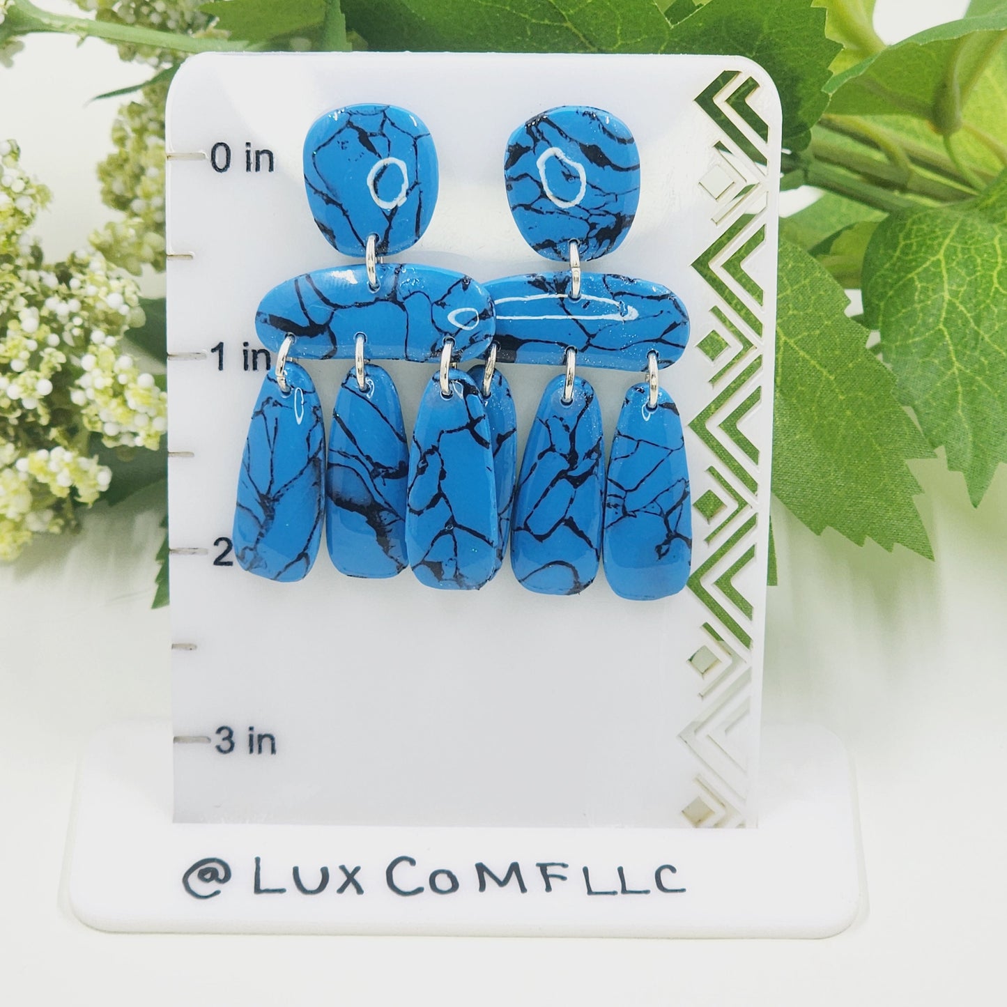 Turquoise Earrings, Clay Earrings, Hypoallergenic Earrings, Lightweight Earrings, Faux Stone Earrings, Teal Earrings, Marble Earrings