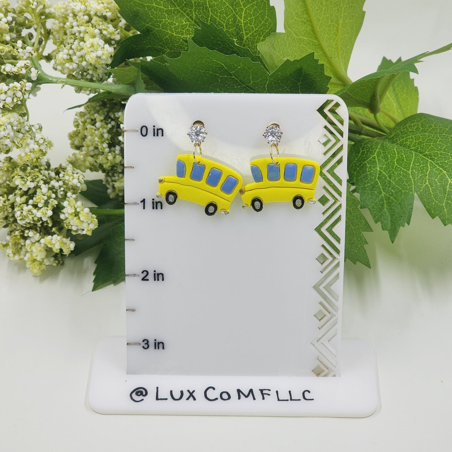 School Bus Earrings, Teacher Earrings, Bus Driver Earrings, For School Teacher, Clay Earrings, Hypoallergenic Earrings, Lightweight Earrings