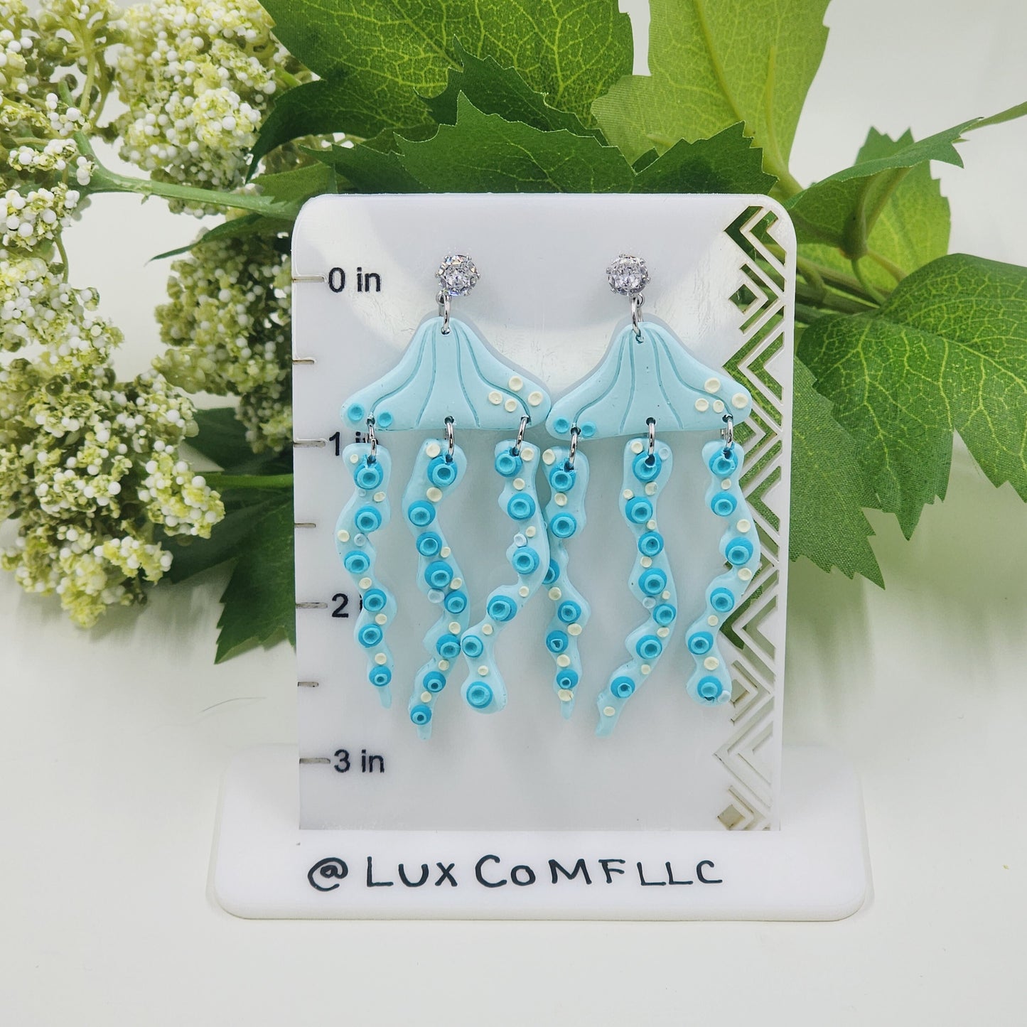 Jellyfish Earrings, Clay Earrings, Oceanic Earrings, Ocean Animal Earrings, Hypoallergenic Earrings