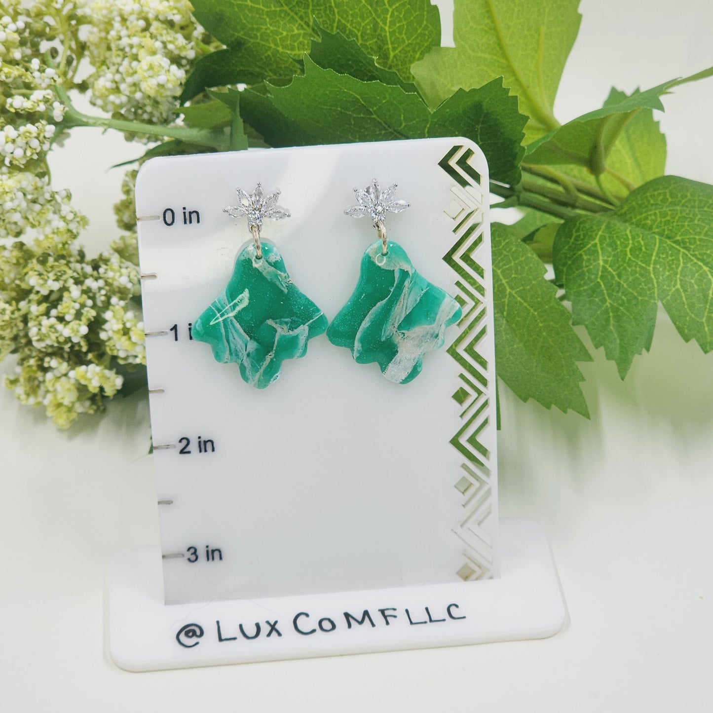 Emerald Green Earrings, Jade Color Earrings, Clay Earrings, Statement Earrings, Hypoallergenic Earrings, Artistic Clay Earrings