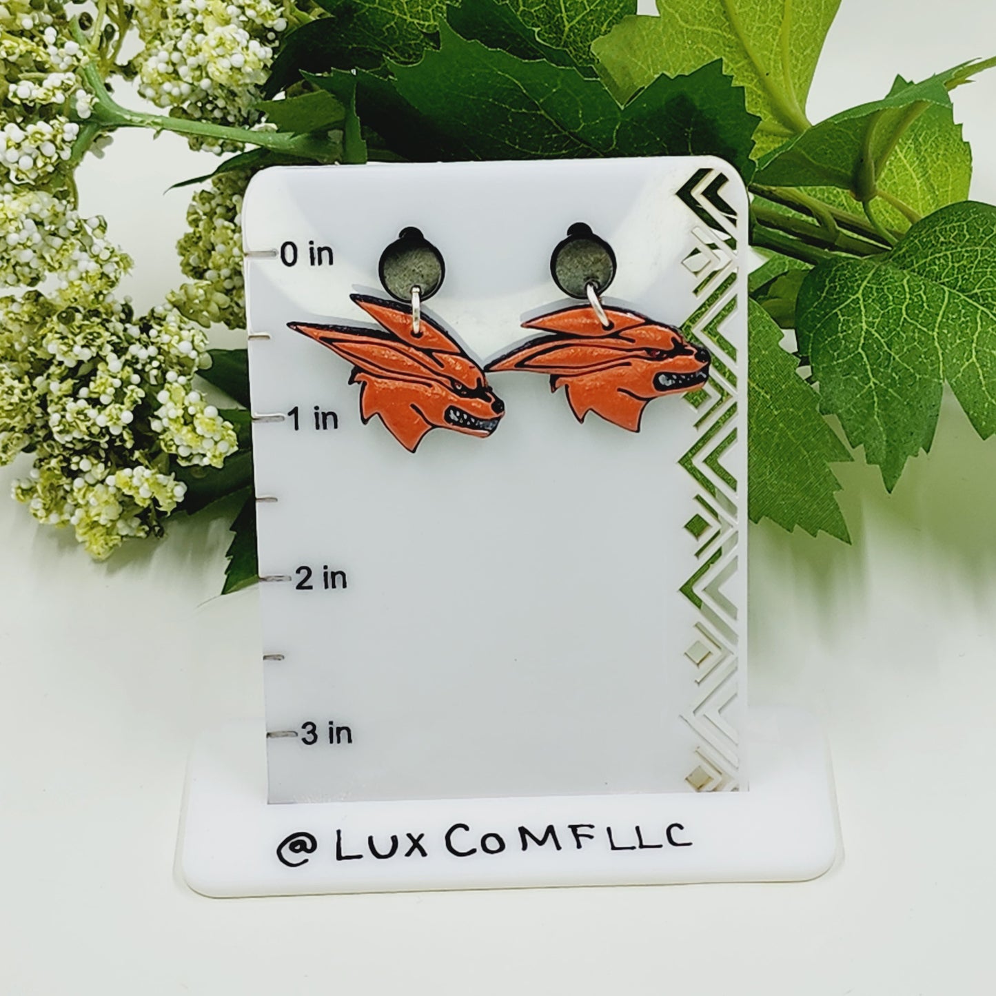 Nine Tails Earrings, Anime Earrings, Tailed Beast Earrings, Nine Tail Fox, Buramate Earrings, Clay Earrings, Hypoallergenic Earrings