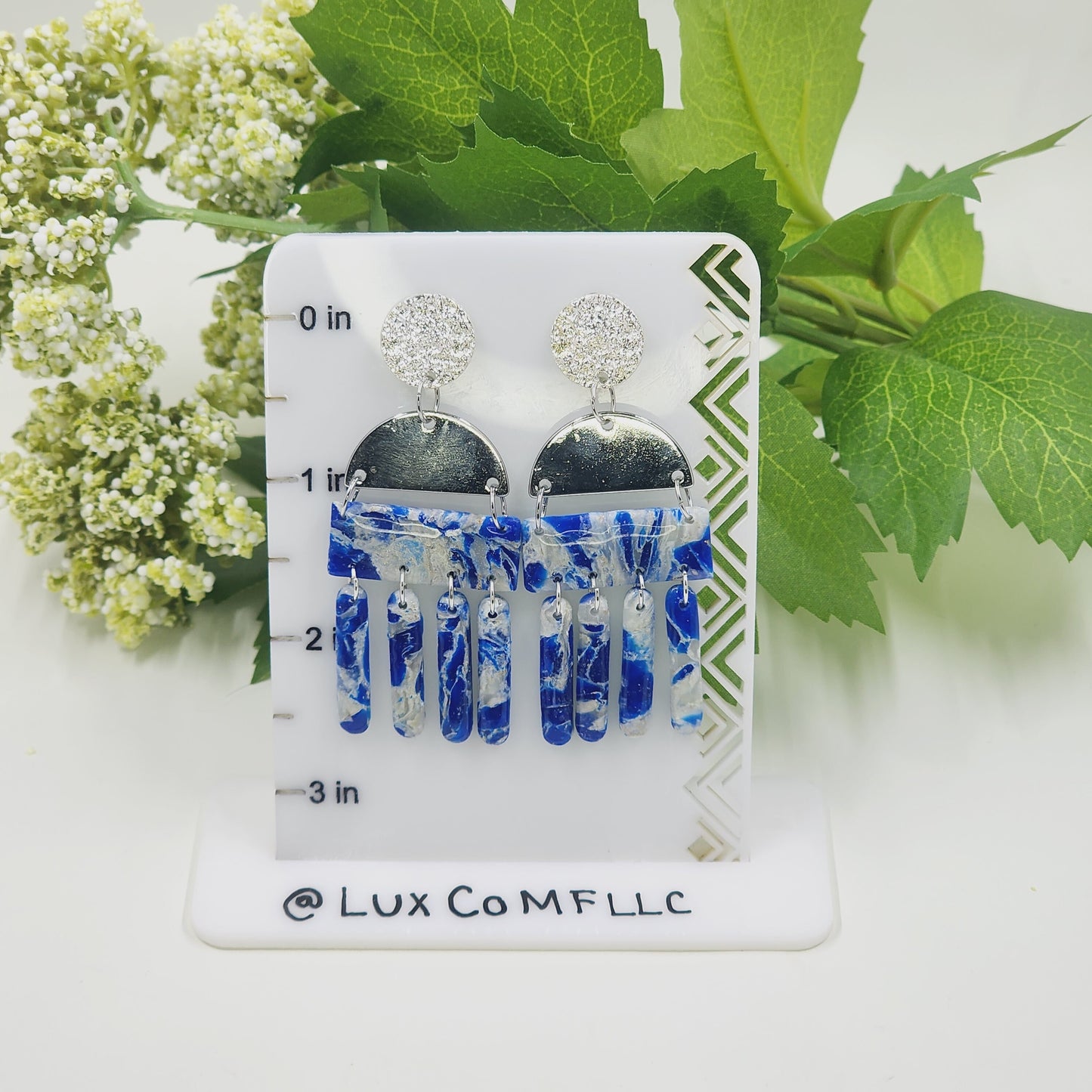 Blue Marble Earrings, Blue Stone Earrings, Marbled Earrings, Stone Earrings, Clay Earrings, Hypoallergenic Earrings, Lightweight Earrings