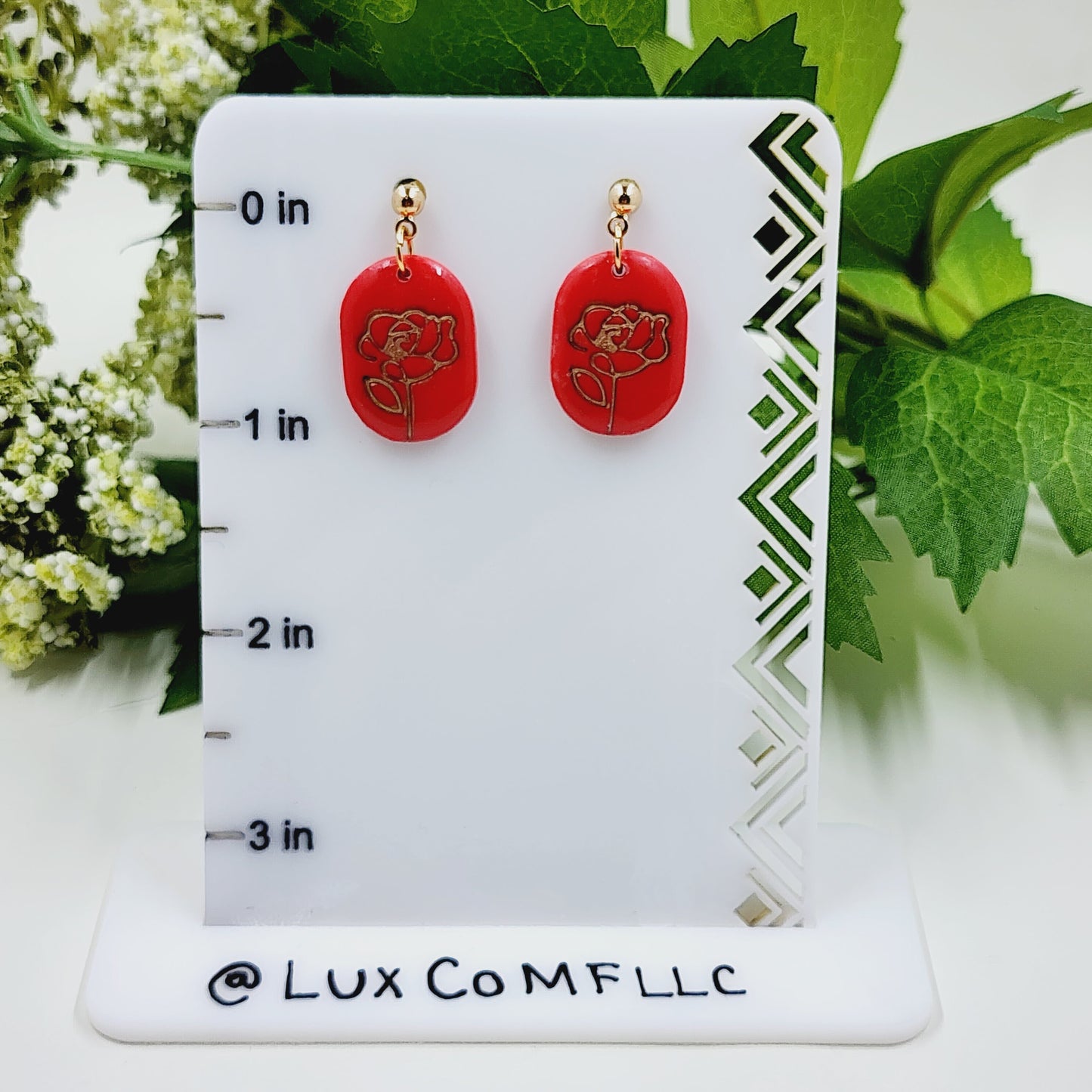 Dainty Rose Earrings, Gold Rose Earrings, Rose Earrings, Floral Earrings, Clay Earrings, Hypoallergenic Earrings, Lightweight Earrings