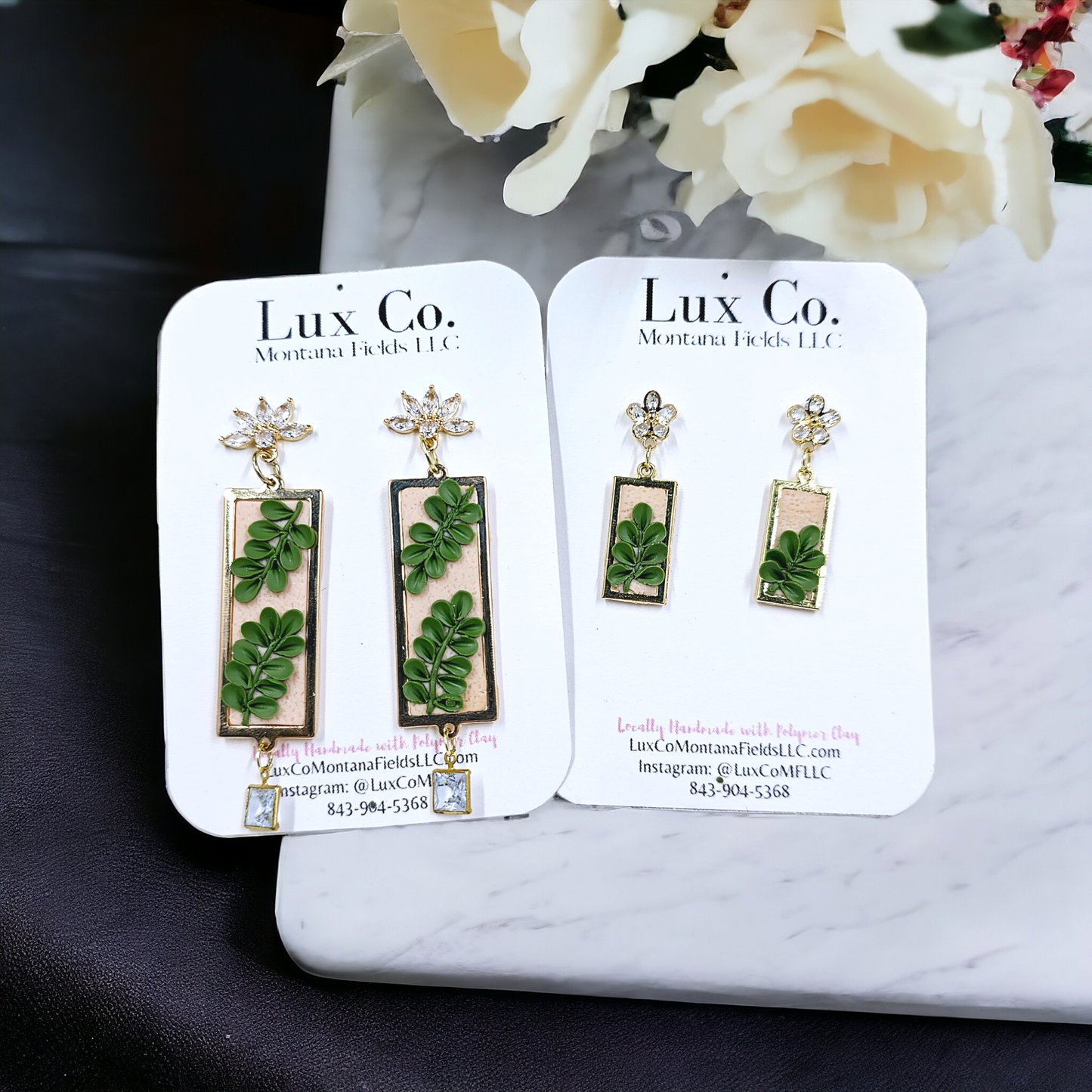 Foliage Classy Simple Polymer Clay Earrings in lightweight clay