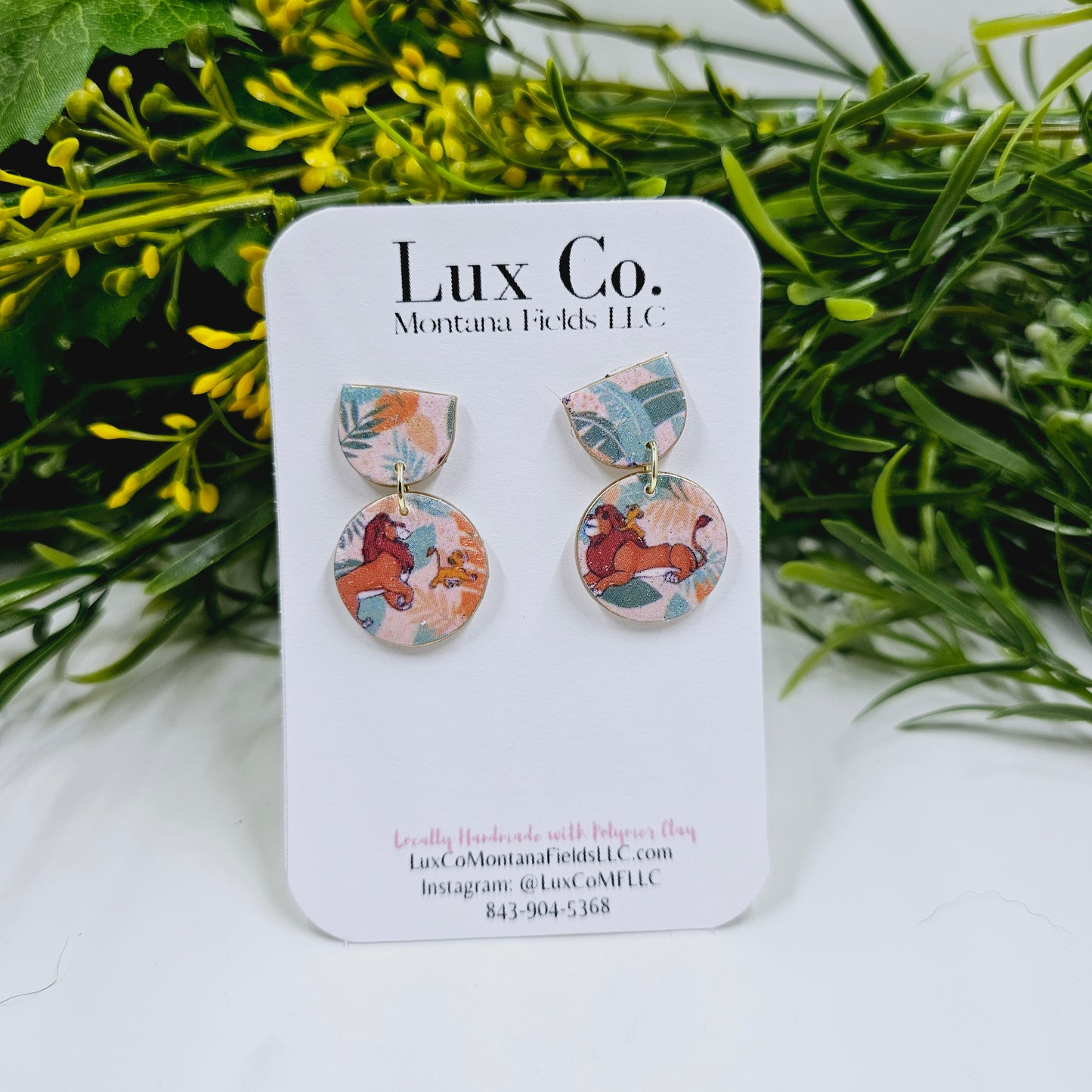 Lion "Prince"Polymer Clay Earrings