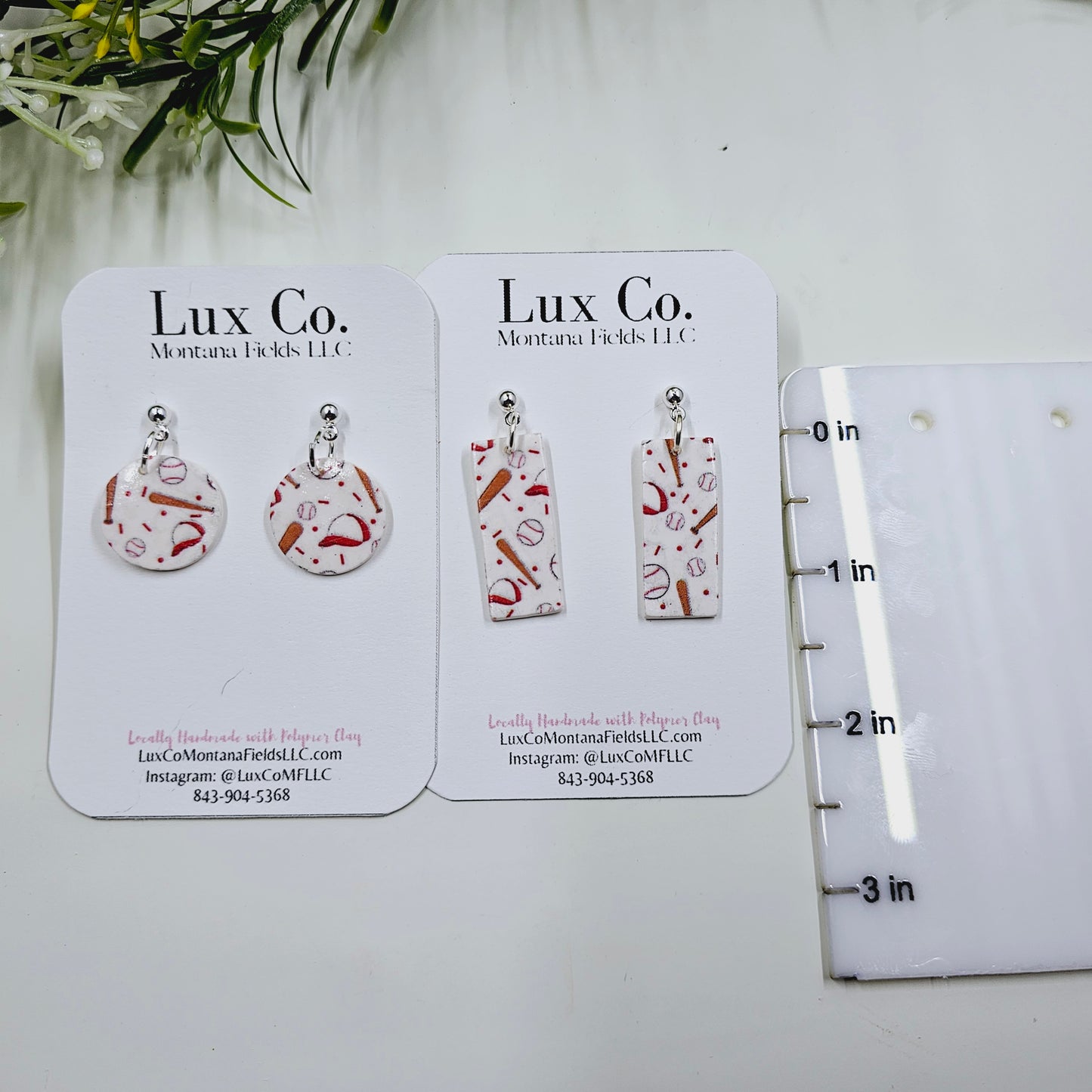 Baseball/ Bat / Cap Polymer Clay Earrings