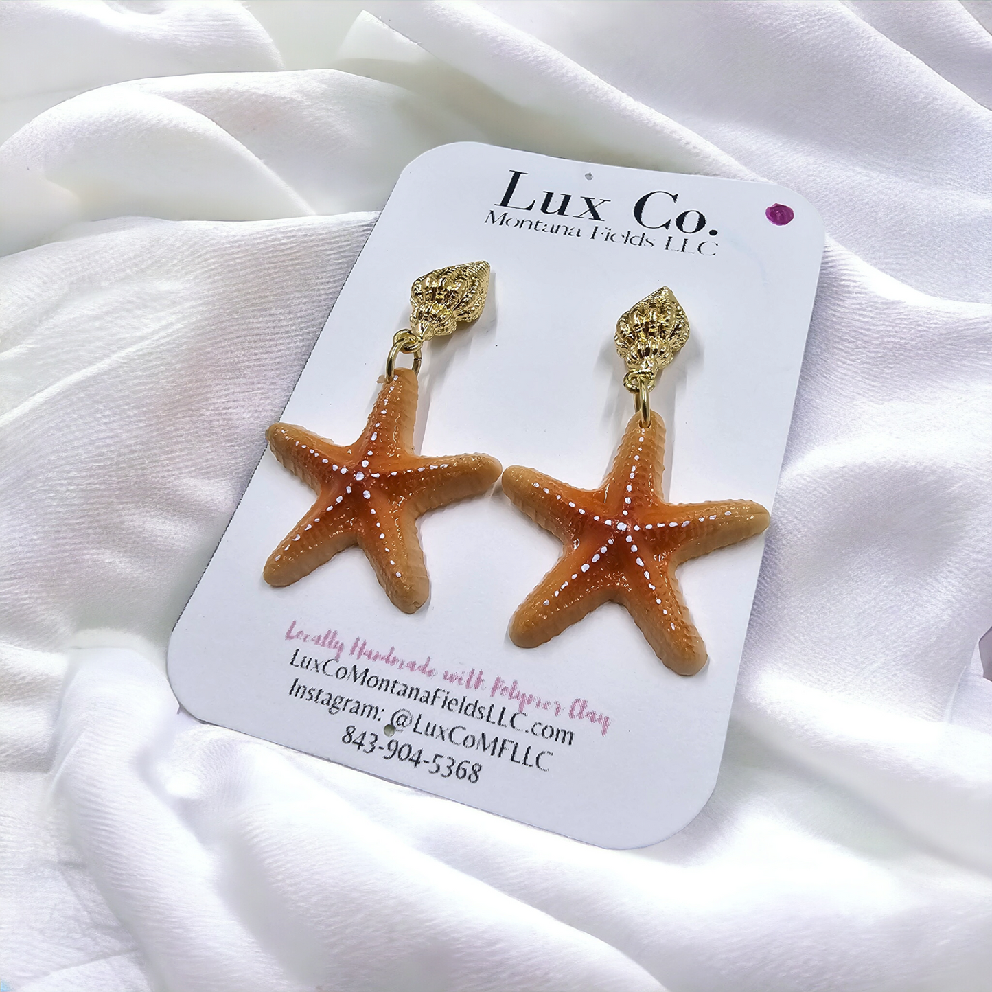 Starfish Polymer Clay Earrings