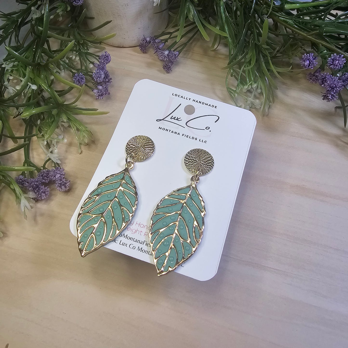 Leaf Earrings – Polymer Clay Earrings Handmade lightweight style