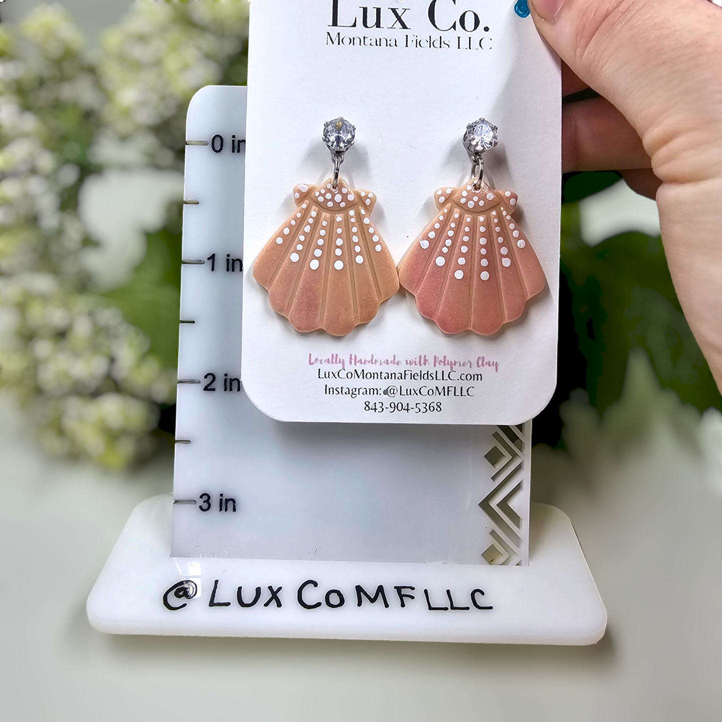 Pink Seashell Polymer Clay Earrings