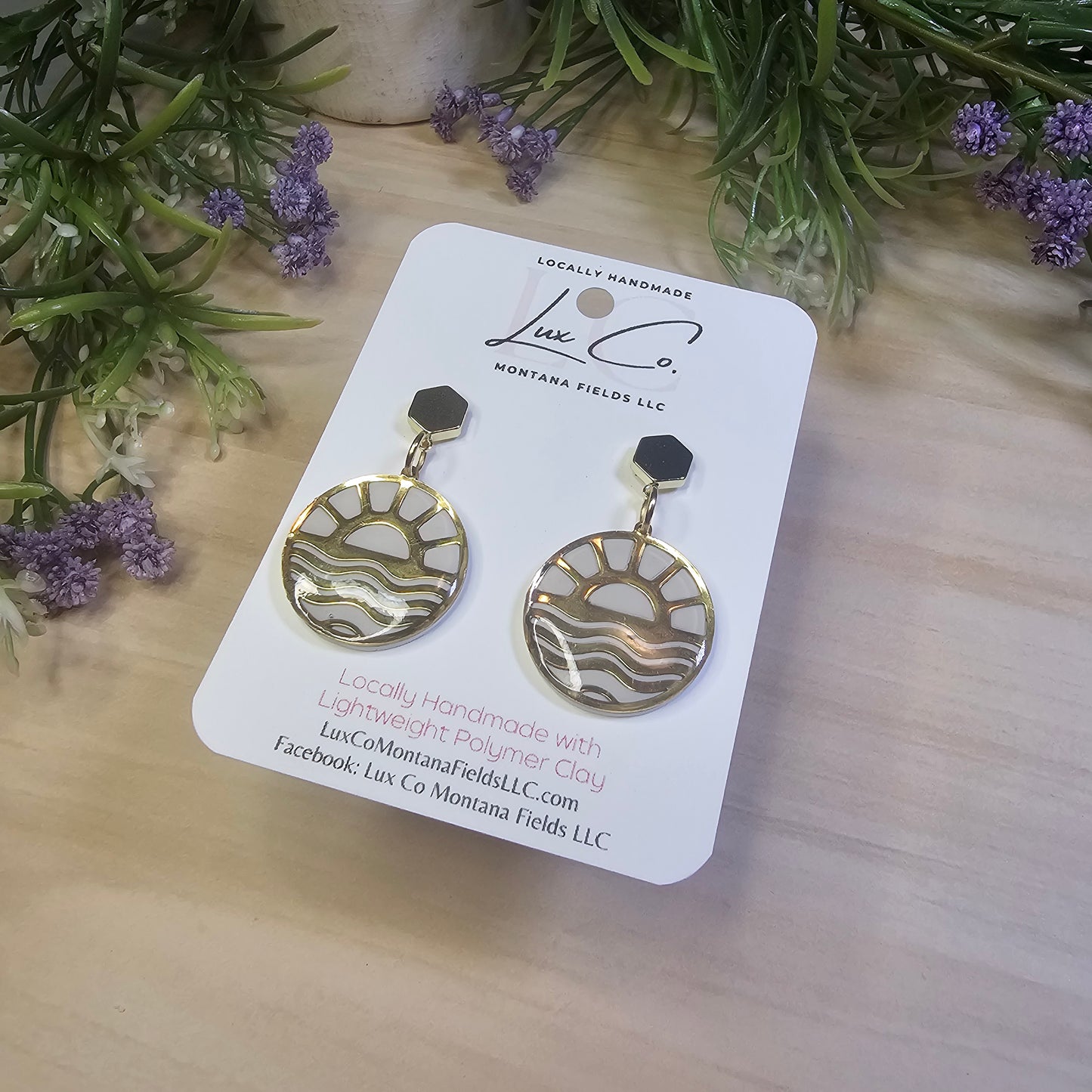Sun Earrings – Polymer Clay Earrings Handmade lightweight design