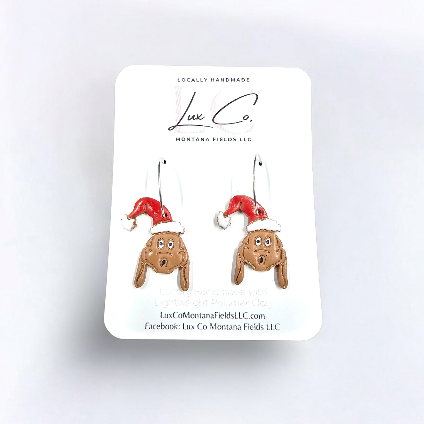 "Whoville" Dog Handmade Clay Earrings lightweight polymer clay