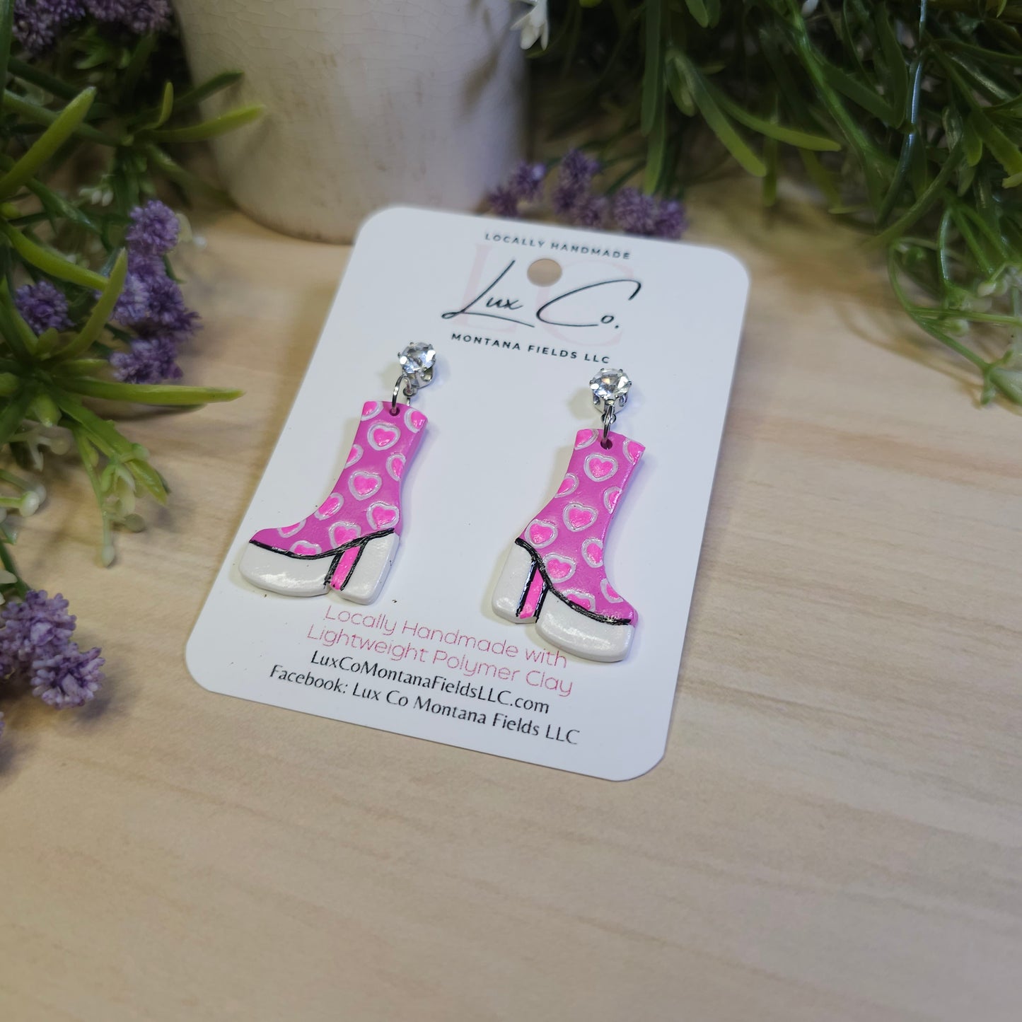 Valentine Boots - Polymer Clay Earrings Handmade