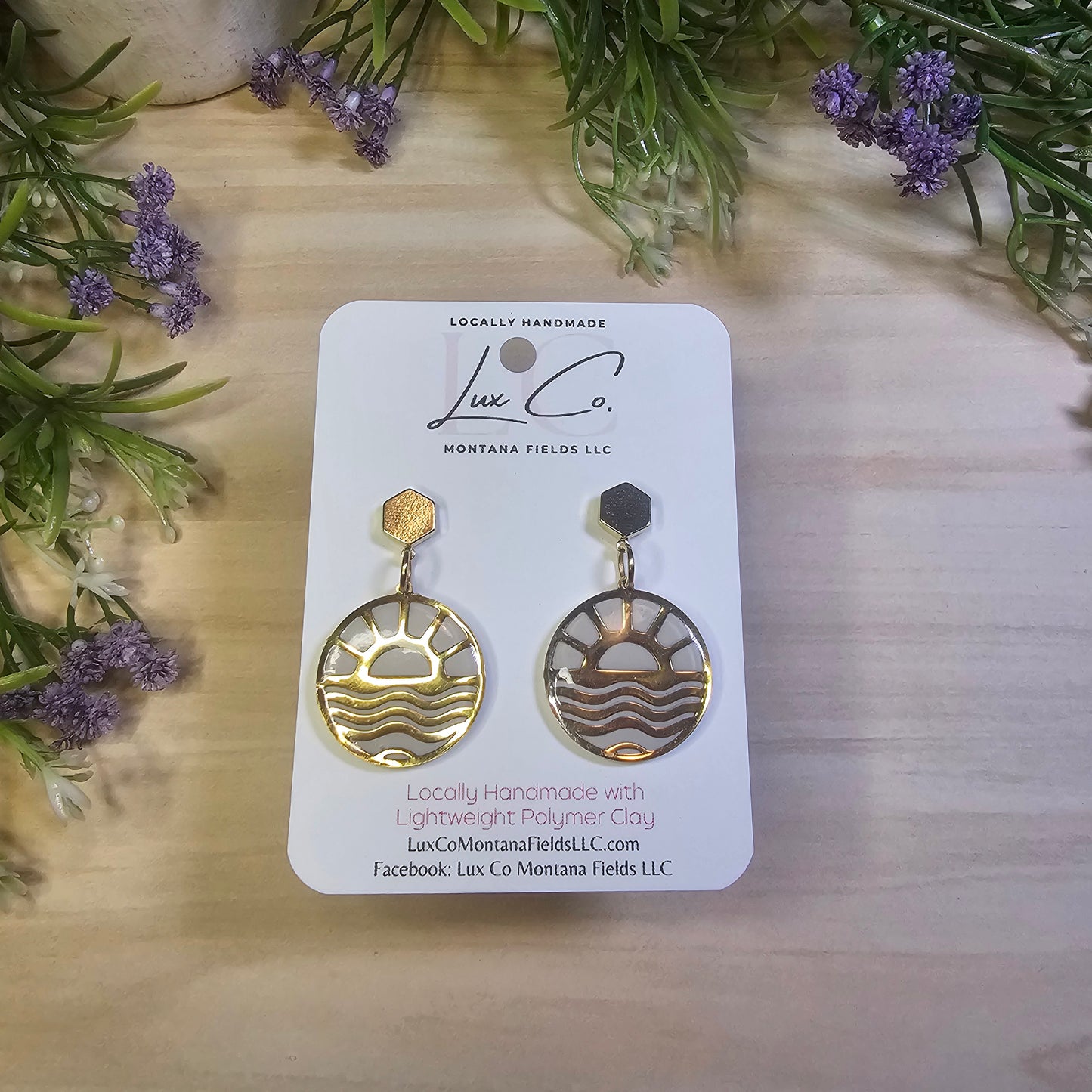 Sun Earrings – Polymer Clay Earrings Handmade lightweight design