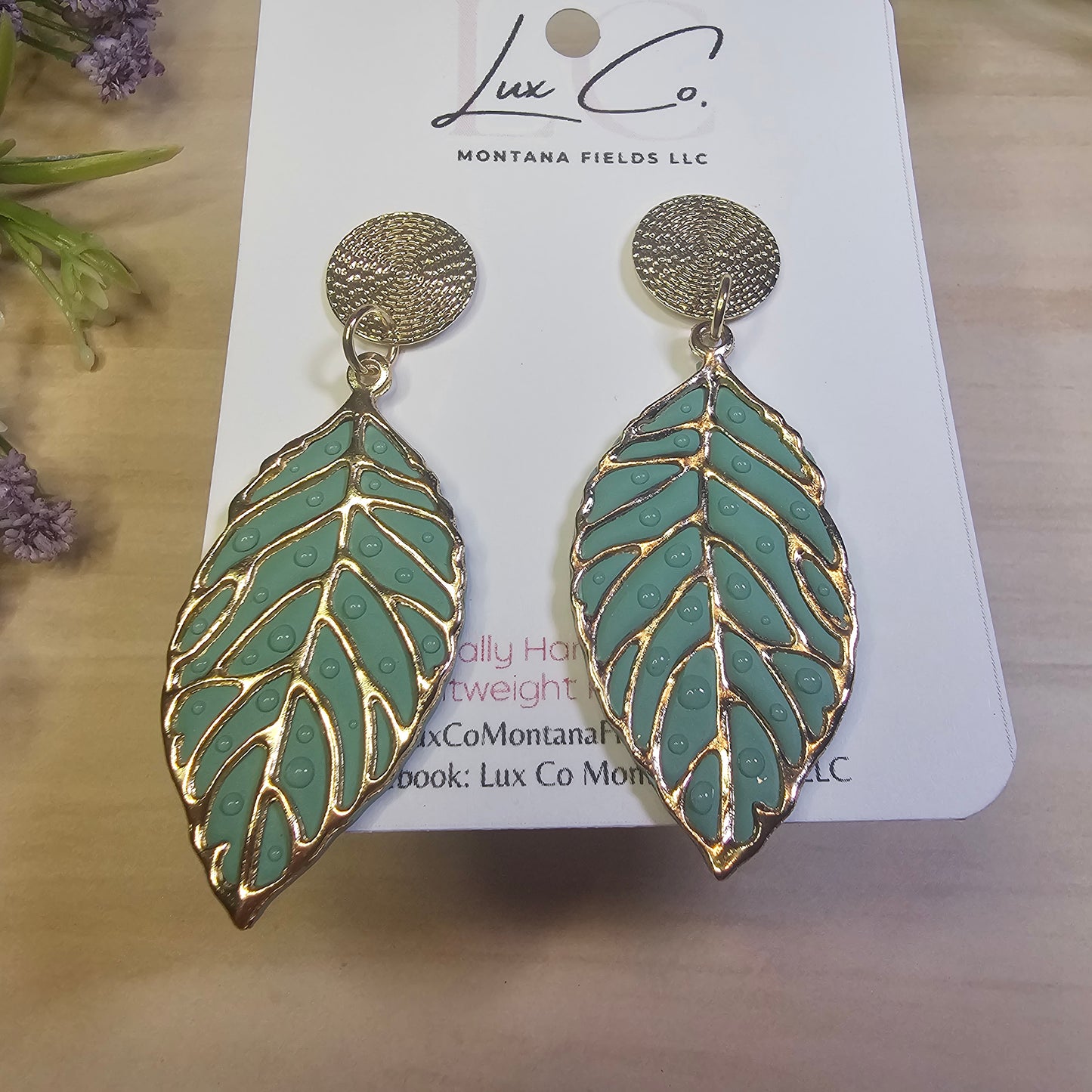 Leaf Earrings - Polymer Clay Earrings Handmade