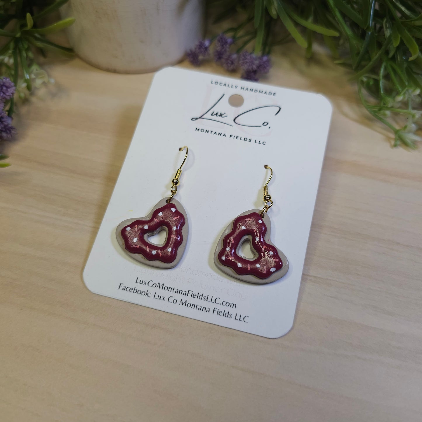Heart Donut - Polymer Clay Earrings