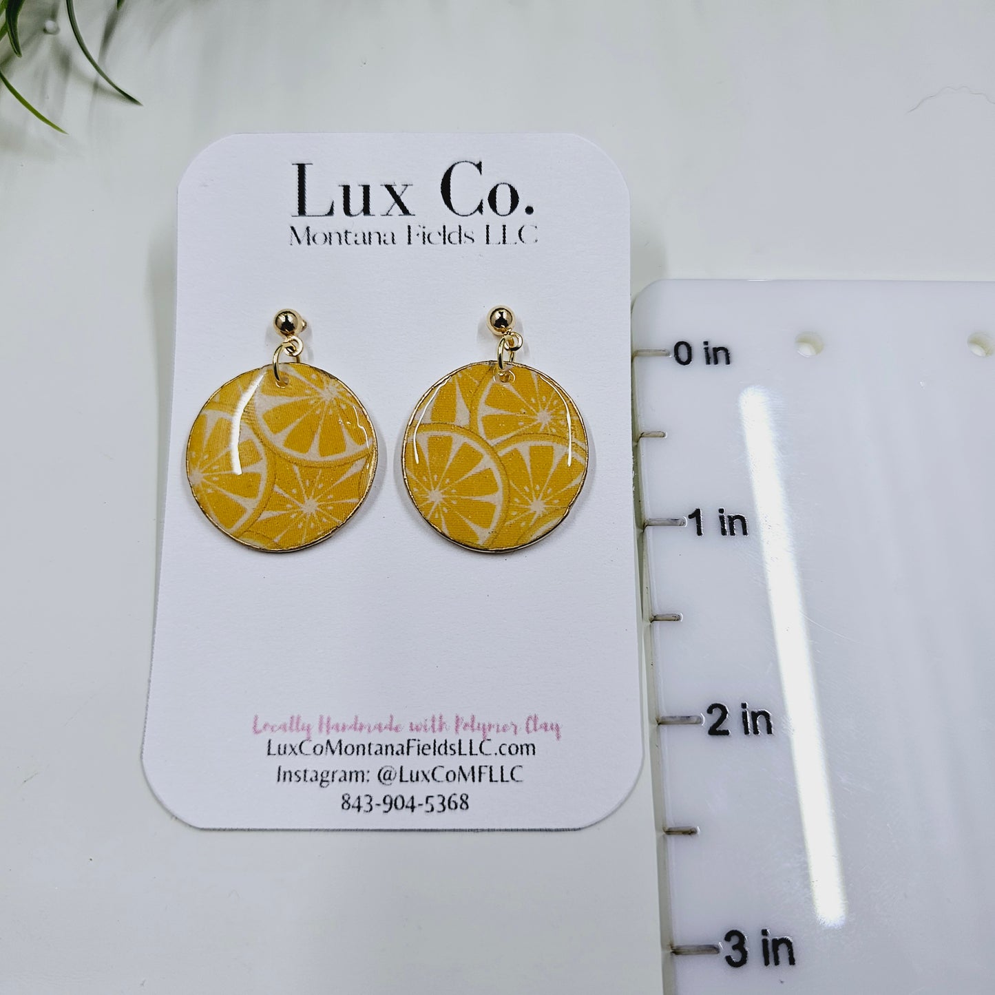 Lemon Slices, Polymer Clay Earrings