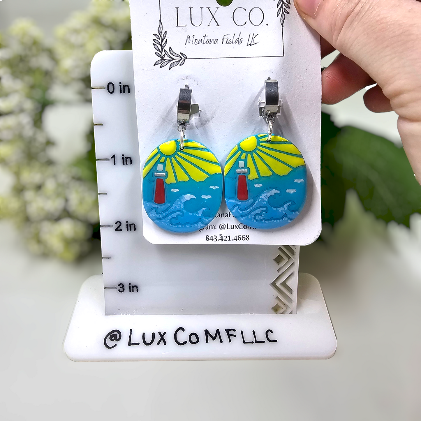 Ocean, Lighthouse Polymer Clay Earrings