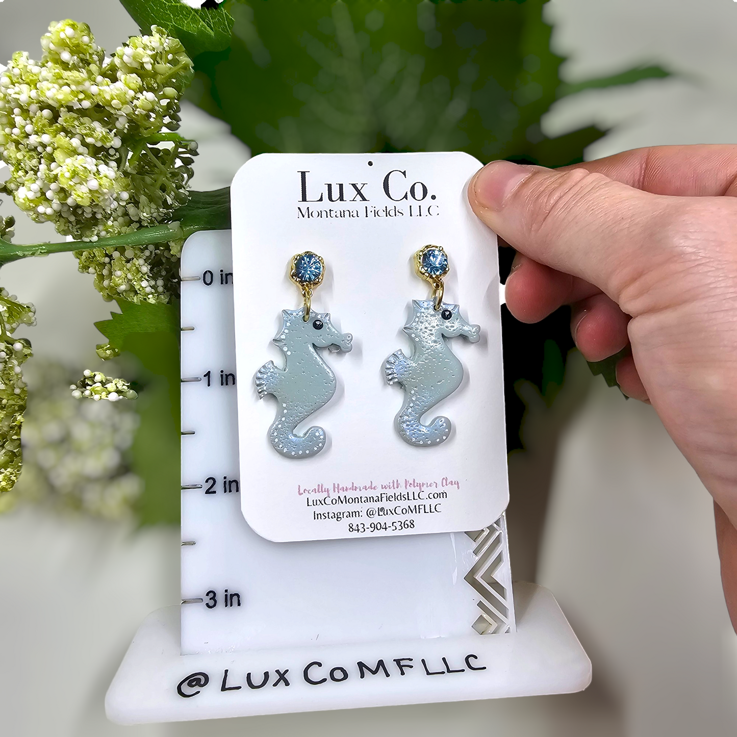 Seahorse Polymer Clay Earrings