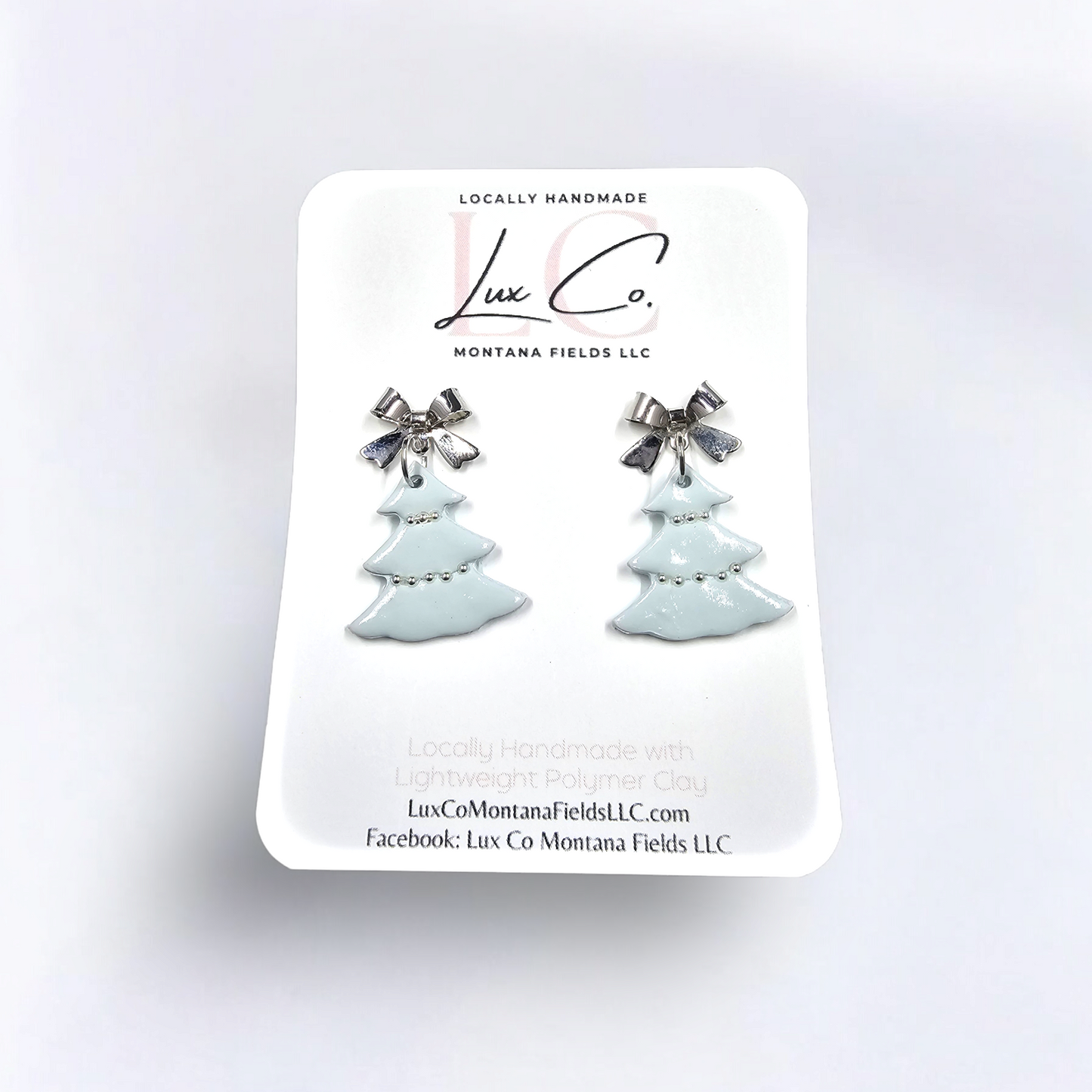 Blue Christmas Tree Handmade Earrings – Polymer Clay Earrings