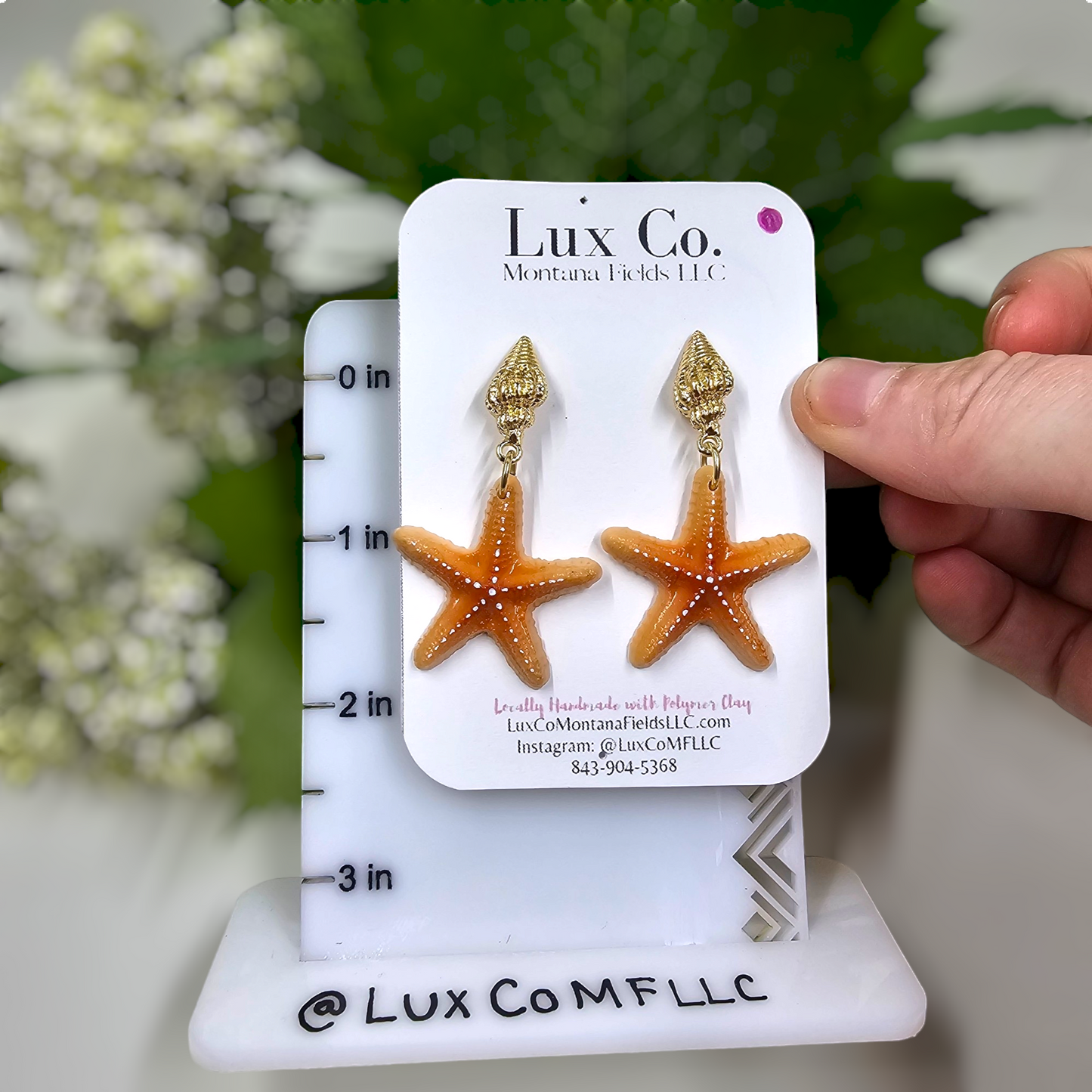 Starfish Polymer Clay Earrings