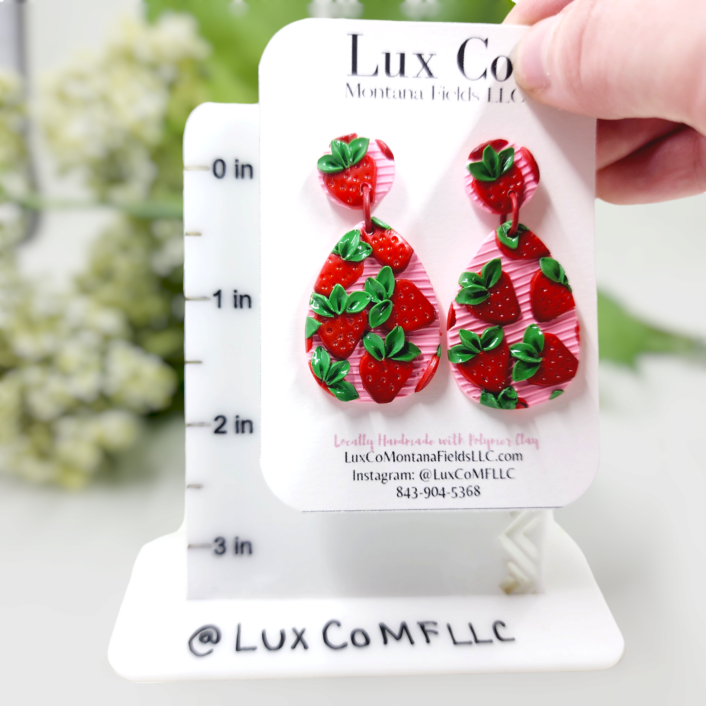 Strawberry Dream Earrings handmade polymer clay earrings