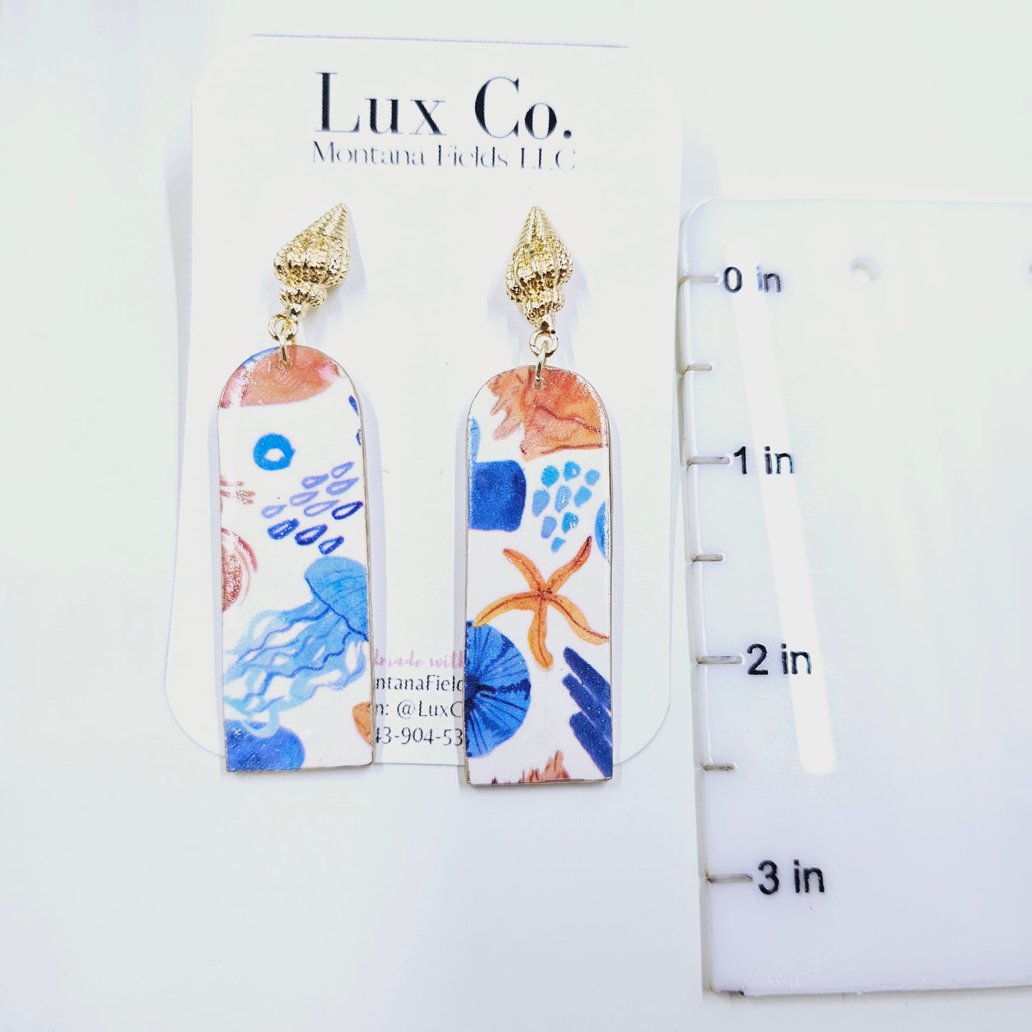 Beachy polymer clay earrings handmade lightweight design