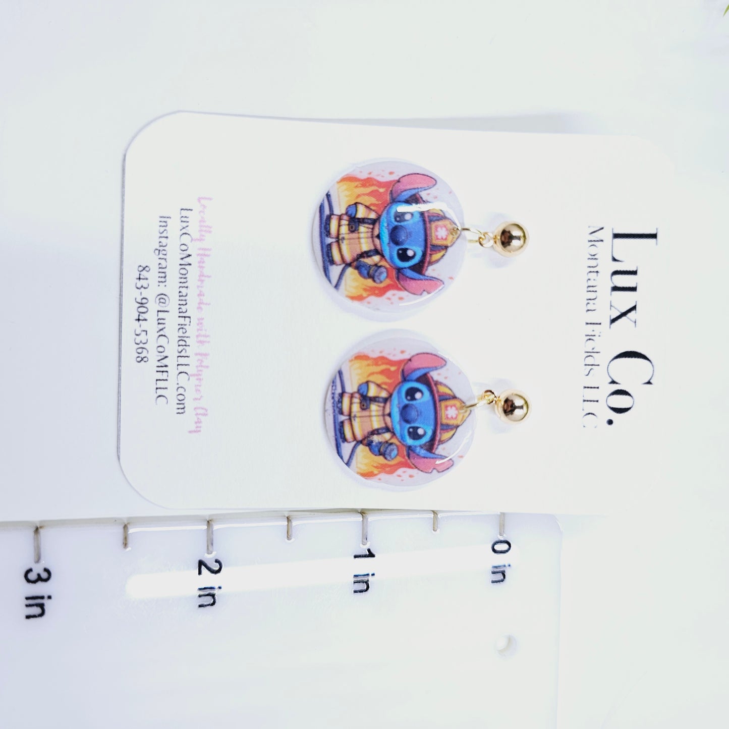 Doctor/ Firefighter Blue Alien Polymer Clay Earrings