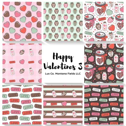 All "Happy Valentines" Sets, 8 Water-Soluble Transfer Papers