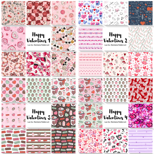 All "Happy Valentines" Sets, 8 Water-Soluble Transfer Papers