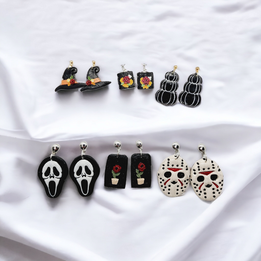 Halloween themed polymer clay earrings