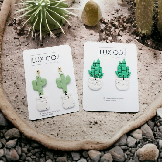 Cactus Plant Handmade Polymer Clay Earrings