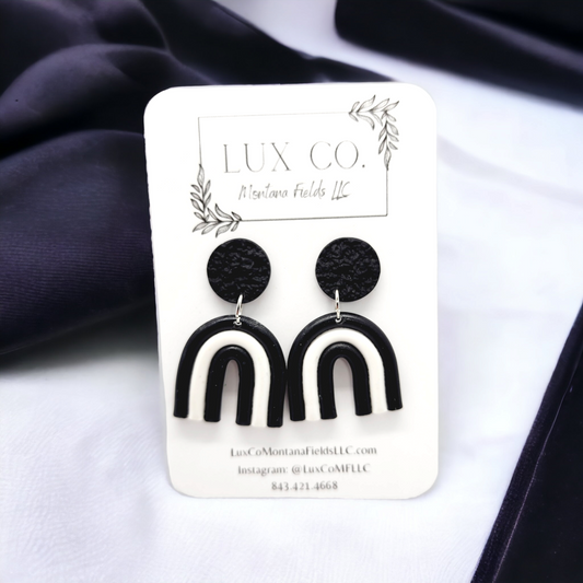 Black and White Rainbow Earrings