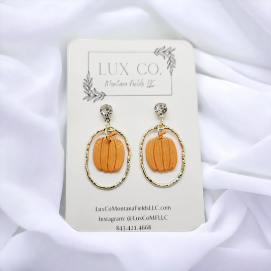 Fall pumpkin handmade earrings