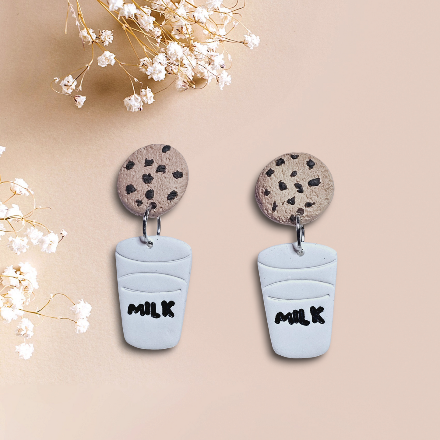 Milk & Cookies - Polymer Clay Earrings