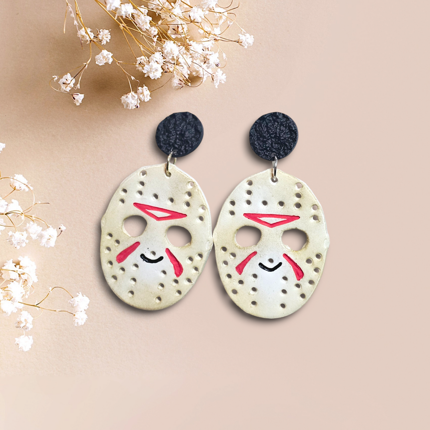 Jason Mask - Polymer Clay Earrings