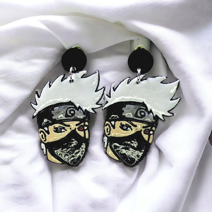 Ninja Sensei Earrings, OMB Black Ops, Anime Earrings, Ninja Earrings, Clay Earrings, Hypoallergenic Earrings, Lightweight Earrings