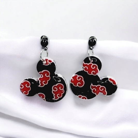 Ninja Cloud Earrings, Ninja Earrings, Red Cloud Earrings, Anime Earrings, Clay Earrings, Hypoallergenic Earrings, Lightweight Earrings