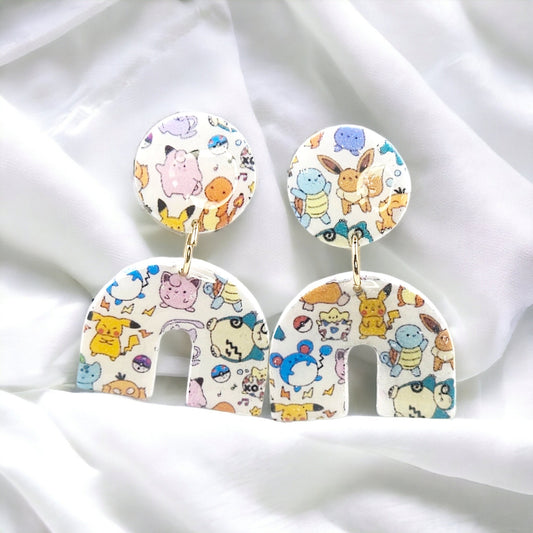 Pokémon Earrings, Clay Earrings, Pokémon Character Earrings, Hypoallergenic Earrings, Anime Earrings, Gaming Earrings, Charizard Earrings