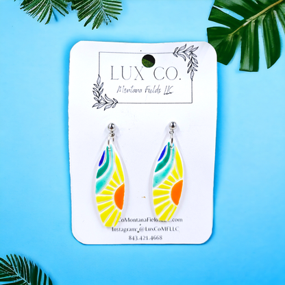 Sunrise Surfboard Polymer Clay Earrings Matte