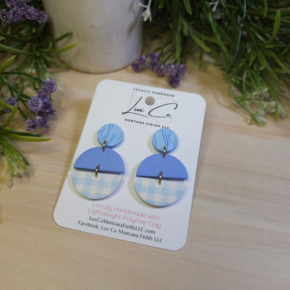 "Blue Bell" Collection - Polymer Clay Earrings Handmade