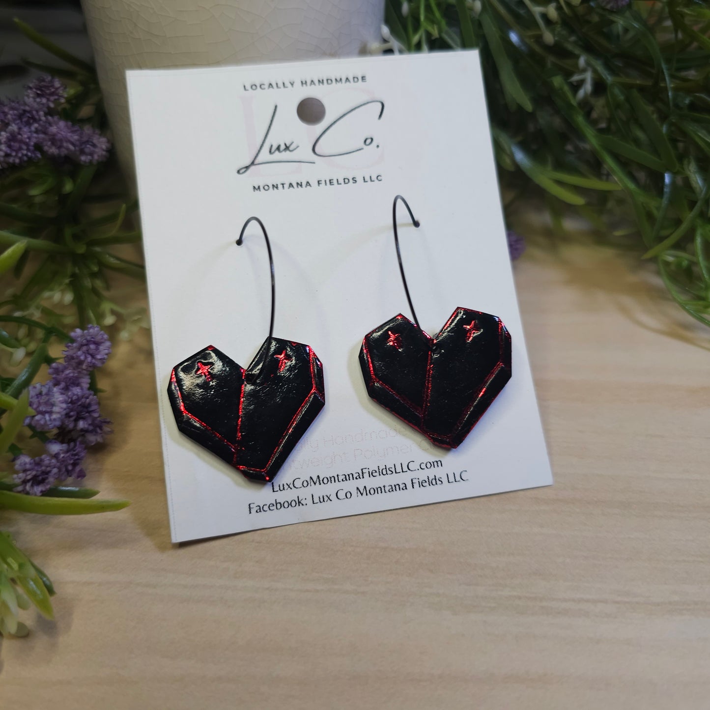 Valentines Coffin - Polymer Clay Earrings Handmade