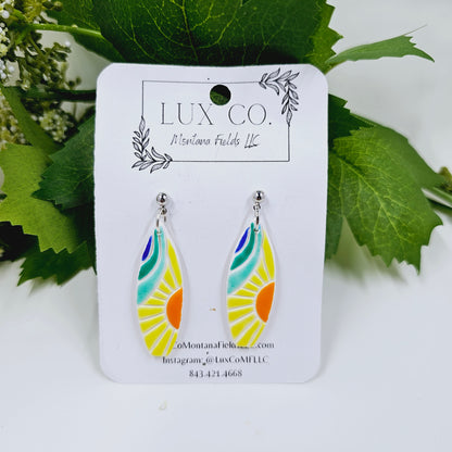 Sunrise Surfboard Polymer Clay Earrings Matte